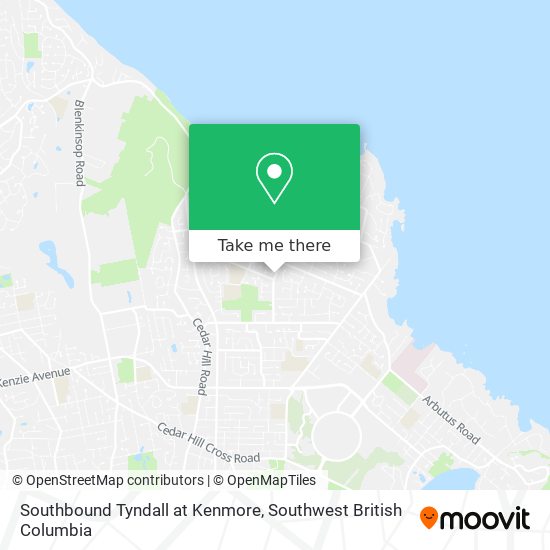 Southbound Tyndall at Kenmore map