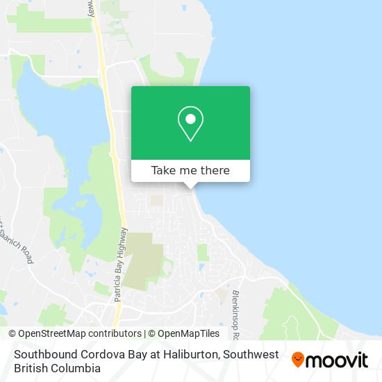 Southbound Cordova Bay at Haliburton map