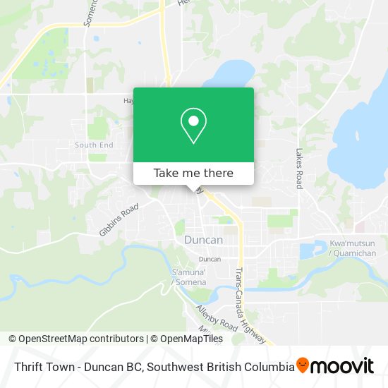 Thrift Town - Duncan BC map