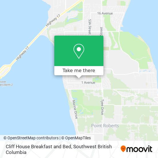 Cliff House Breakfast and Bed map