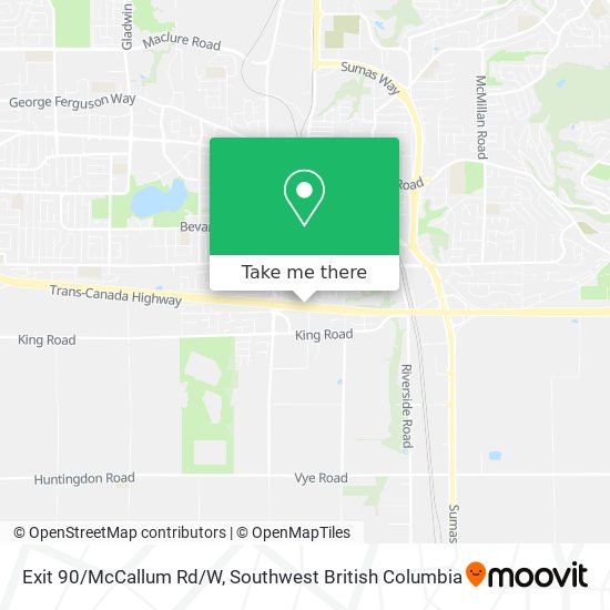 Exit 90/McCallum Rd/W map