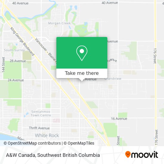 A&W Canada map