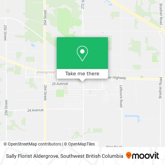Sally Florist Aldergrove map