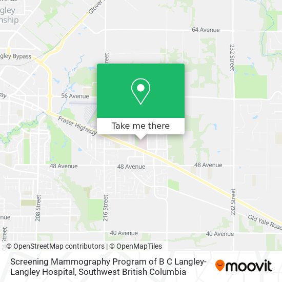 Screening Mammography Program of B C Langley-Langley Hospital map