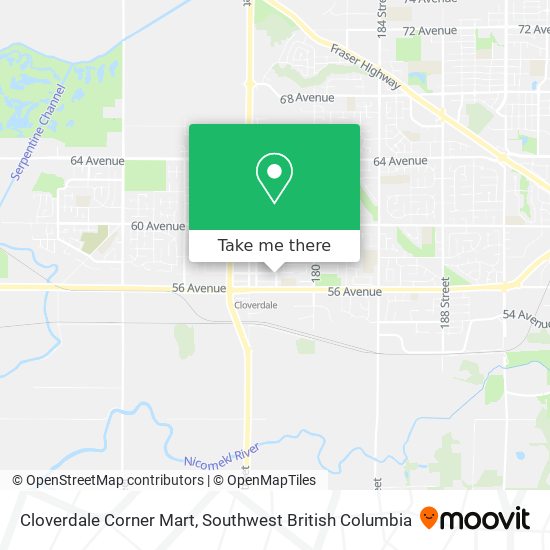 Cloverdale Corner Mart map