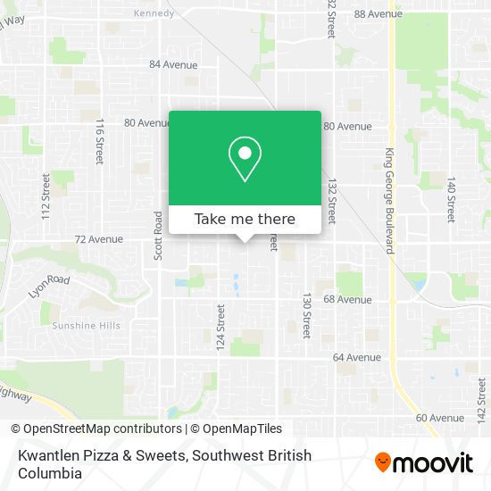 Kwantlen Pizza & Sweets map