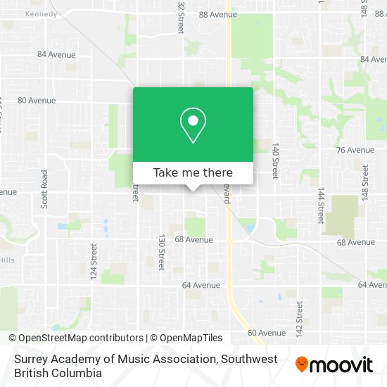 Surrey Academy of Music Association map
