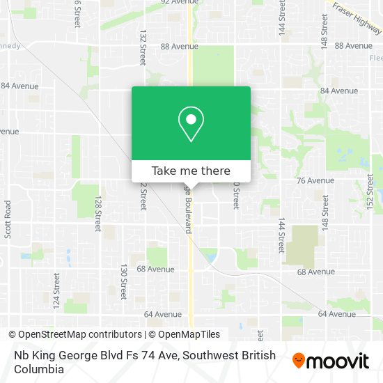 Nb King George Blvd Fs 74 Ave map