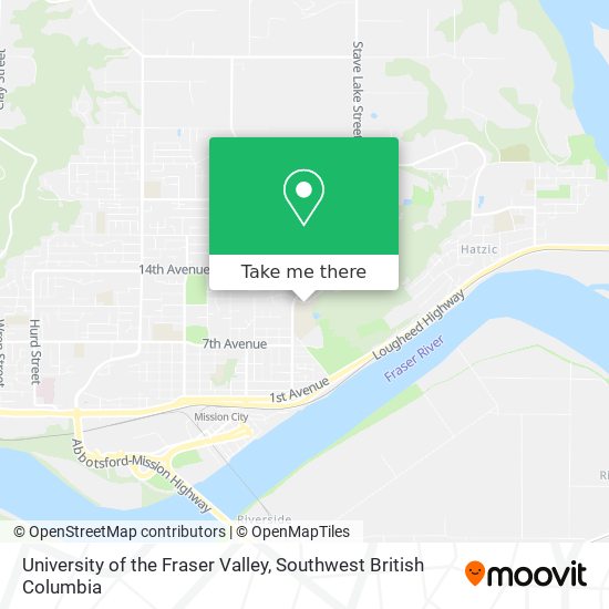 University of the Fraser Valley map