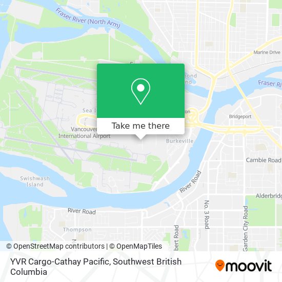 YVR Cargo-Cathay Pacific map