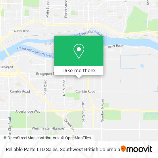 Reliable Parts LTD Sales map