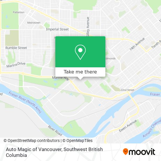 Auto Magic of Vancouver map