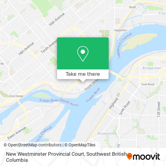 New Westminster Provincial Court map