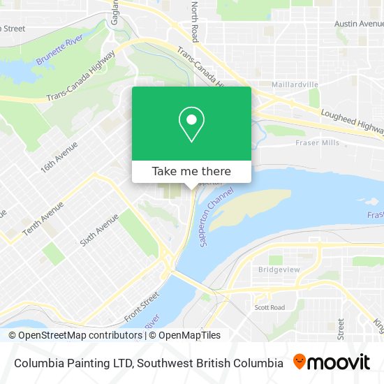 Columbia Painting LTD map