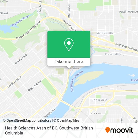 Health Sciences Assn of BC map