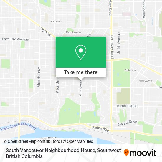 South Vancouver Neighbourhood House map