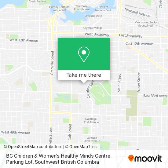 BC Children & Women's Healthy Minds Centre-Parking Lot plan