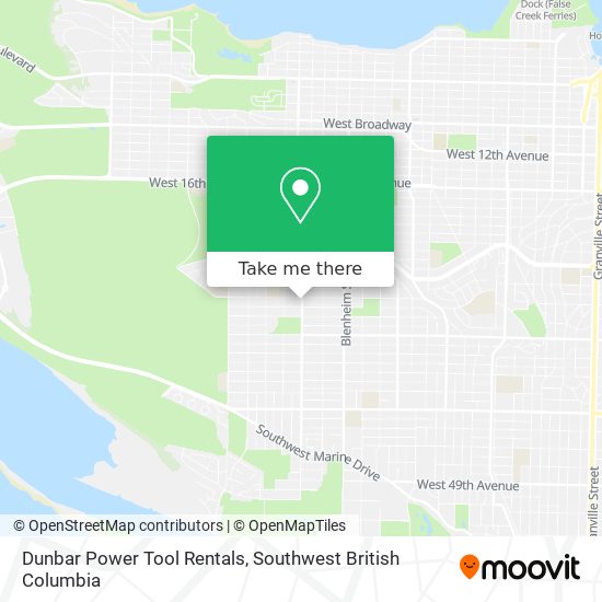 Dunbar Power Tool Rentals map