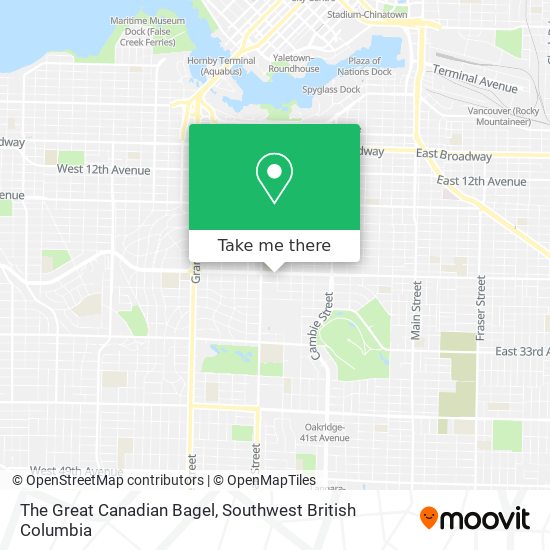 The Great Canadian Bagel map