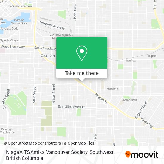 Nisga'A TS'Amiks Vancouver Society map