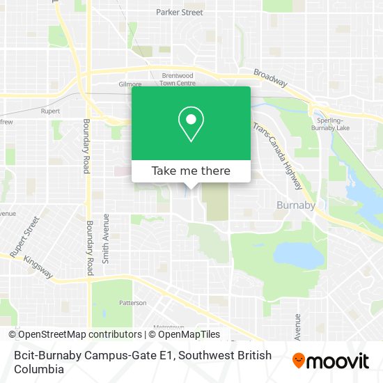Bcit-Burnaby Campus-Gate E1 map