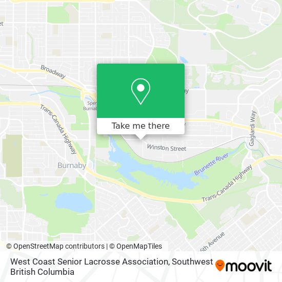 West Coast Senior Lacrosse Association map