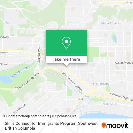 Skills Connect for Immigrants Program map