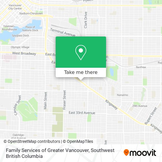 Family Services of Greater Vancouver map