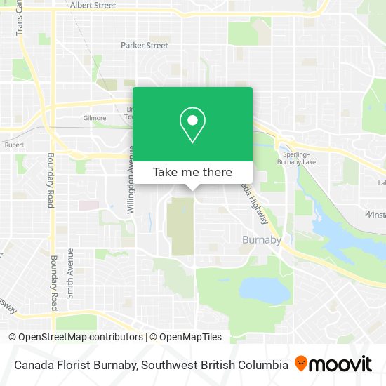 Canada Florist Burnaby map
