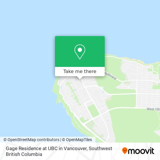 Gage Residence at UBC in Vancouver map