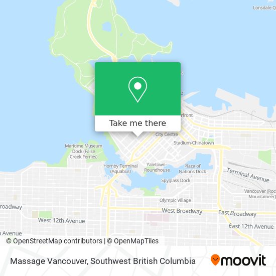 Massage Vancouver map