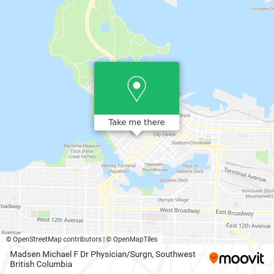 Madsen Michael F Dr Physician / Surgn map