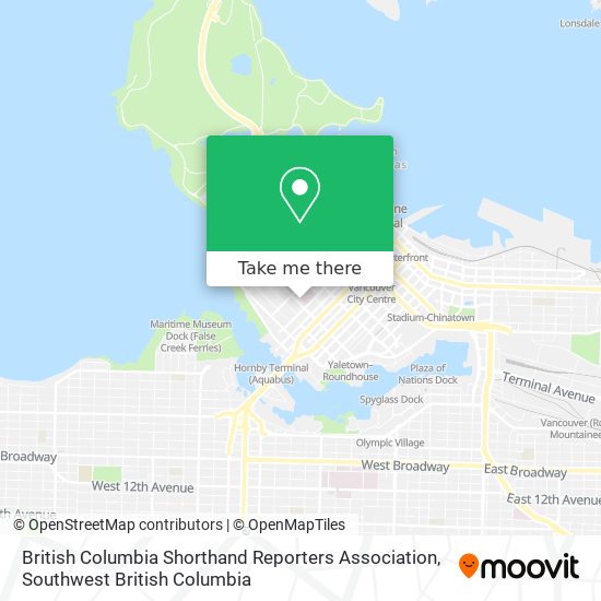 British Columbia Shorthand Reporters Association map