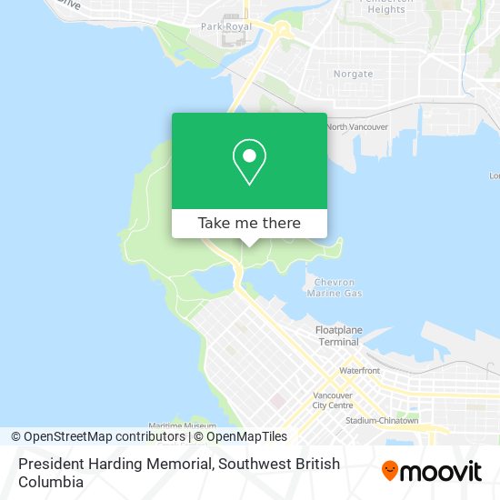 President Harding Memorial map