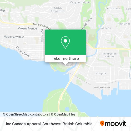 Jac Canada Apparal map
