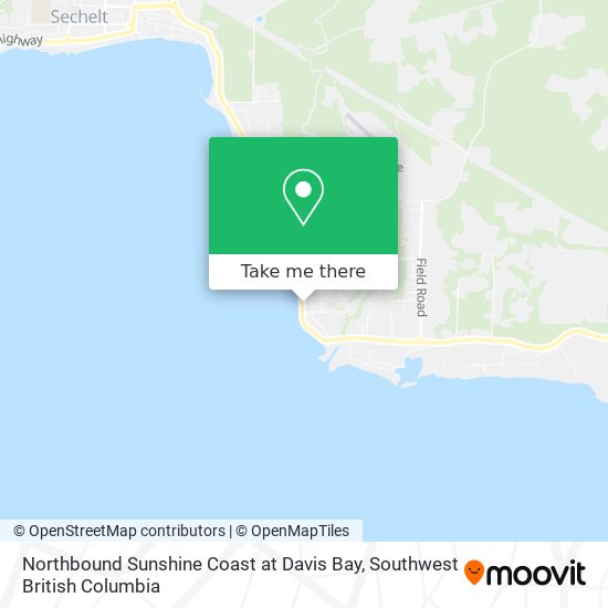 Northbound Sunshine Coast at Davis Bay map