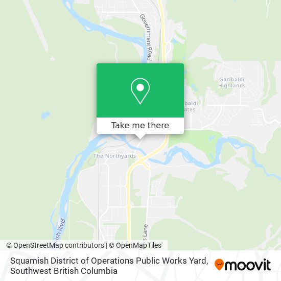 Squamish District of Operations Public Works Yard map