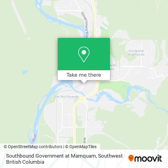 Southbound Government at Mamquam map