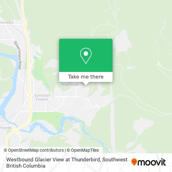 Westbound Glacier View at Thunderbird map