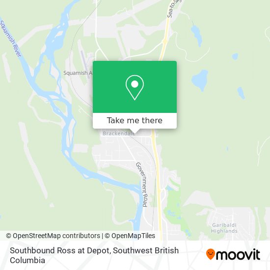Southbound Ross at Depot map
