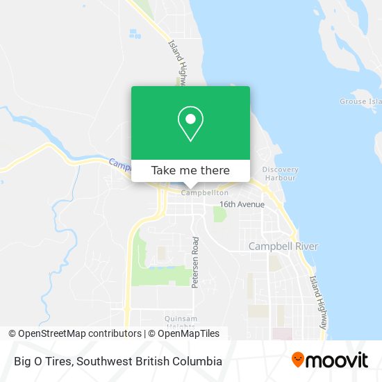Big O Tires map