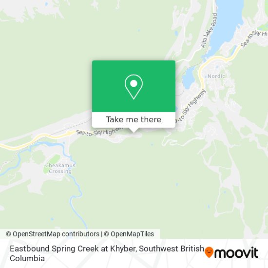 Eastbound Spring Creek at Khyber map