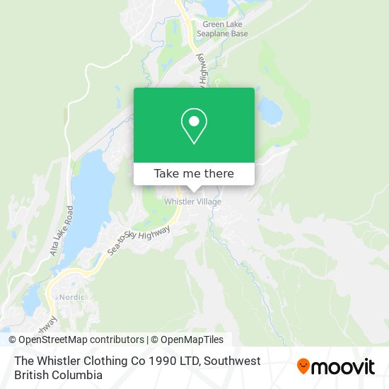 The Whistler Clothing Co 1990 LTD map