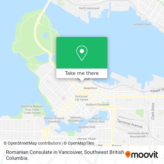 Romanian Consulate in Vancouver map