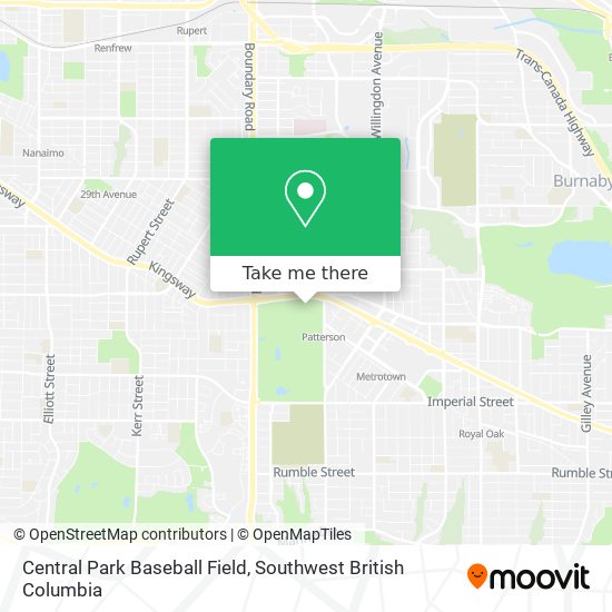 Central Park Baseball Field plan