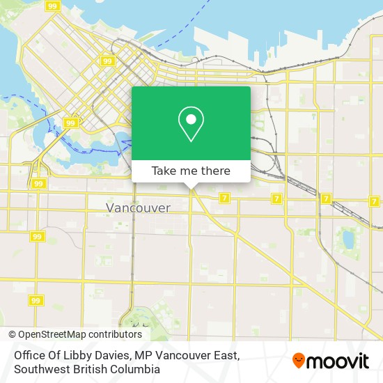 Office Of Libby Davies, MP Vancouver East map