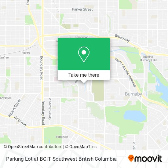 Parking Lot at BCIT map