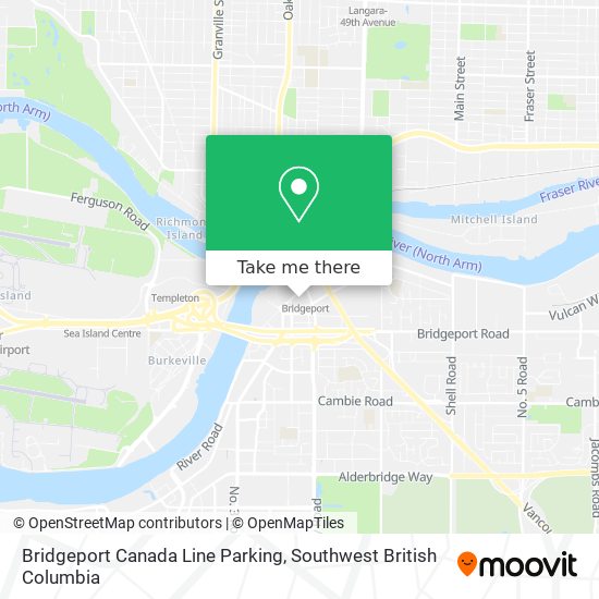 Bridgeport Canada Line Parking map