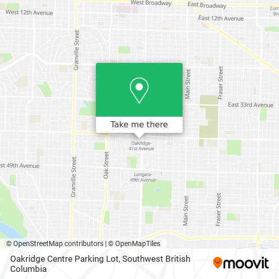 Oakridge Centre Parking Lot plan