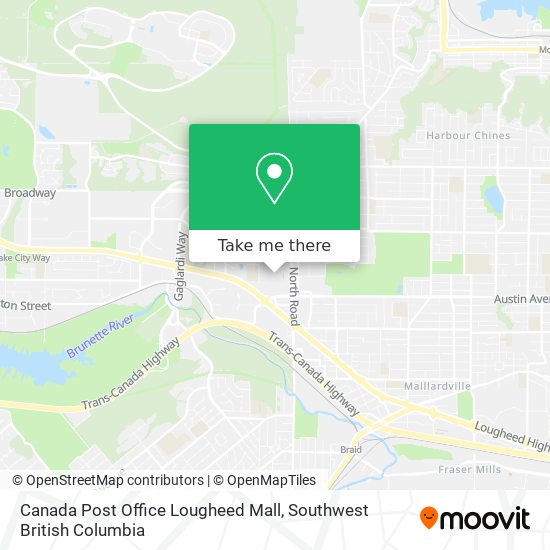 Canada Post Office Lougheed Mall map